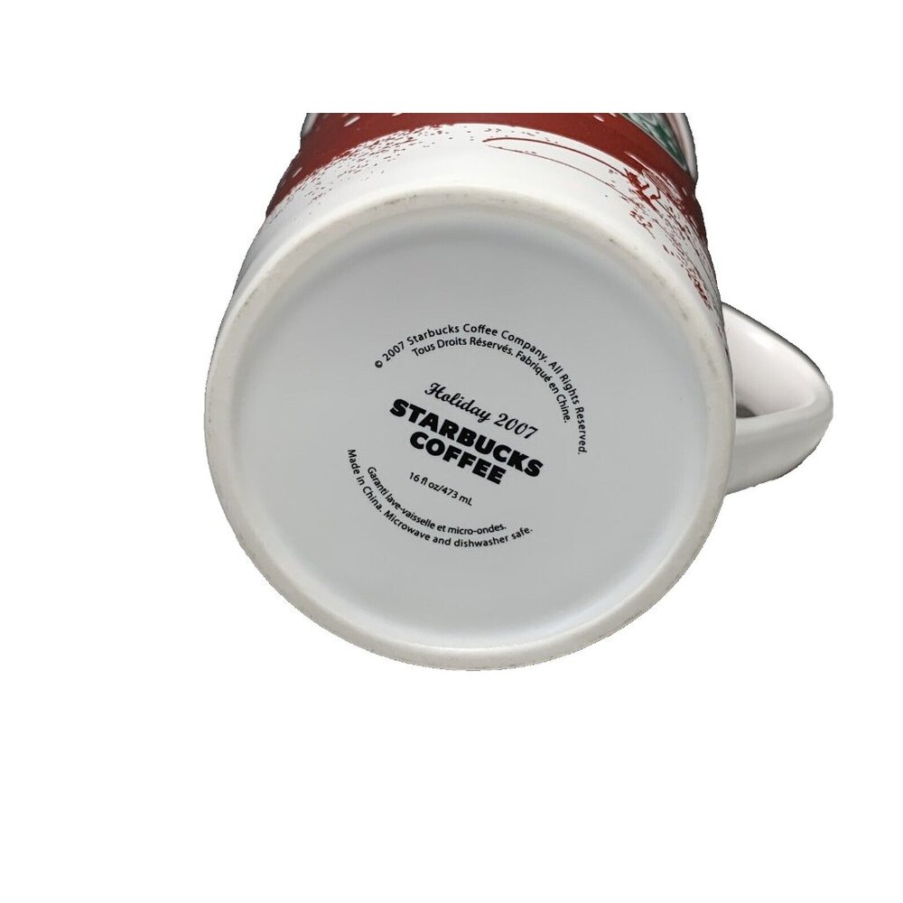 Starbucks Holiday Ceramic 16 Oz. Tall Coffee Mug 2007 - Picture 6 of 7